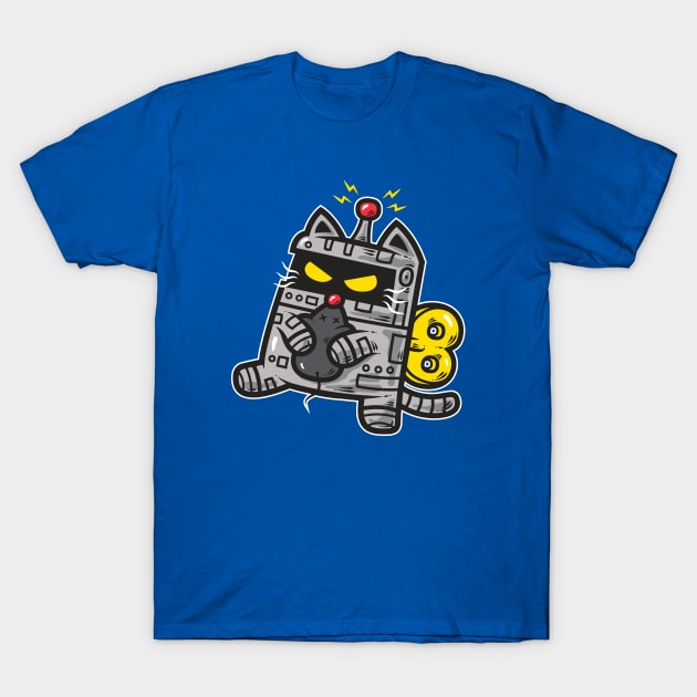 Robo Cat T-Shirt by krisren28